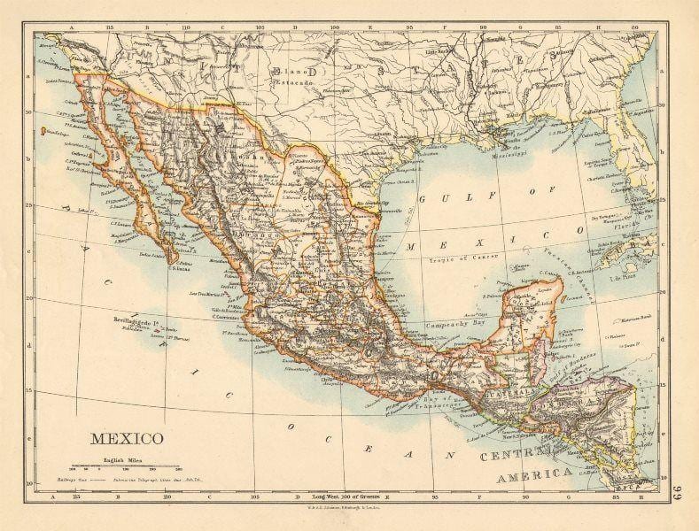 gamle kart Mexico