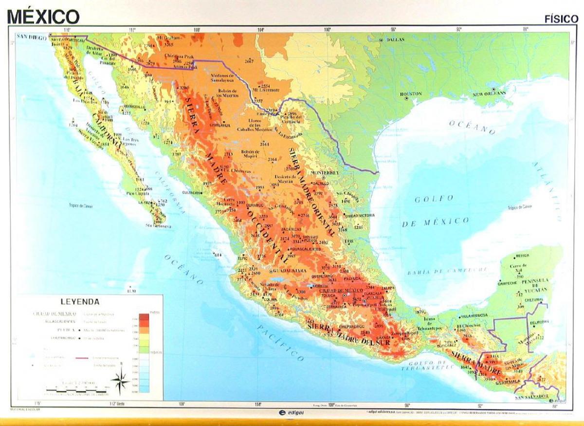 geografiske kart Mexico