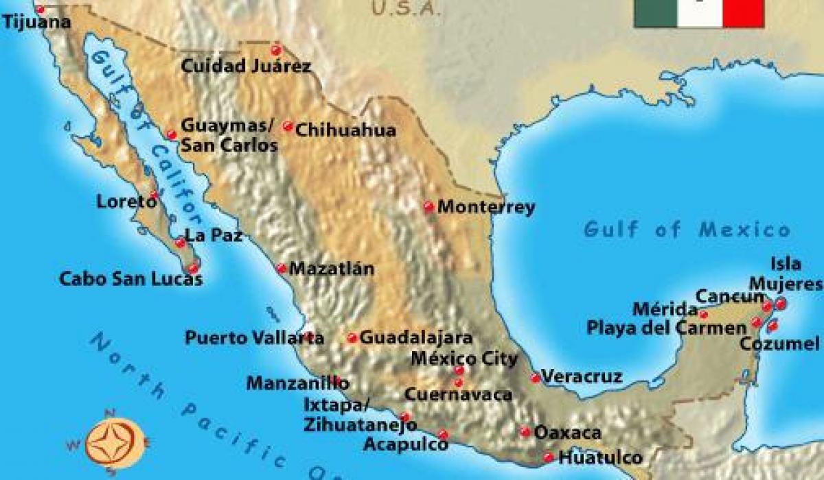 Mexico ferie destinasjoner kart