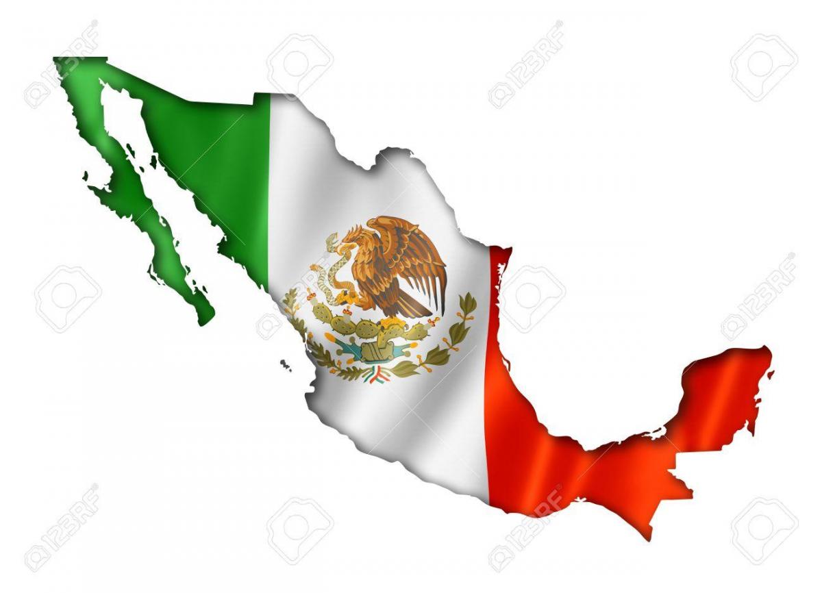 kartet av Mexico flagg