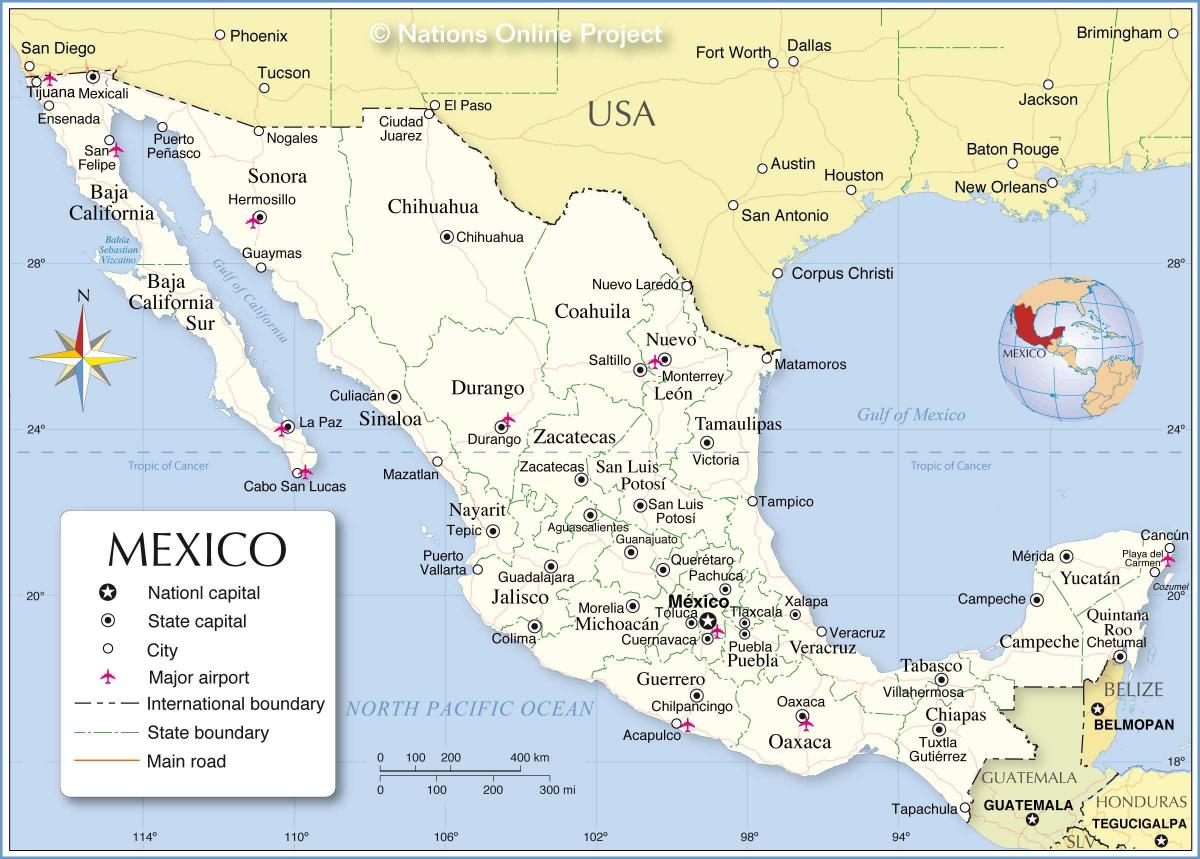 grensen Mexico kart