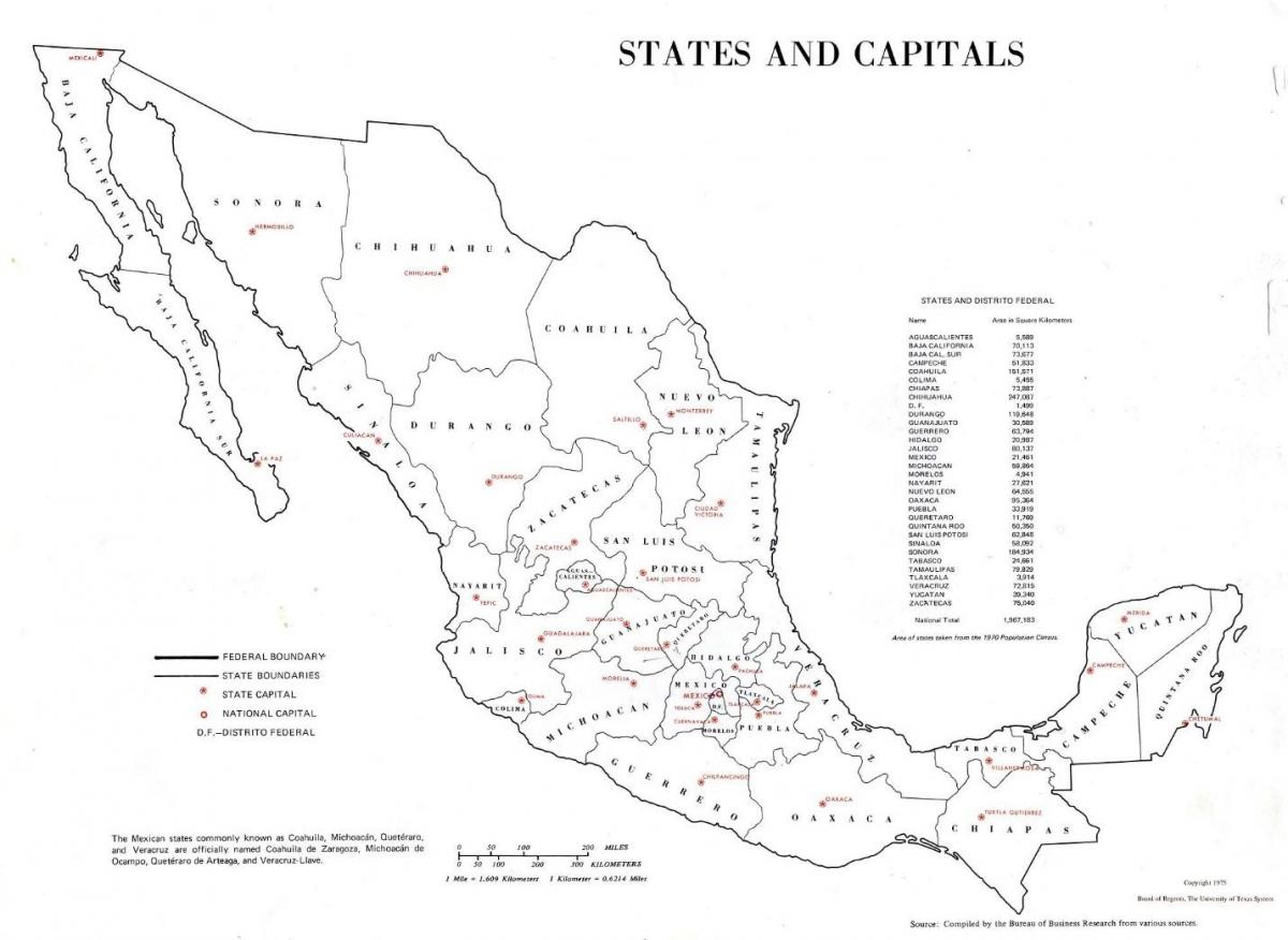 merket kartet av Mexico