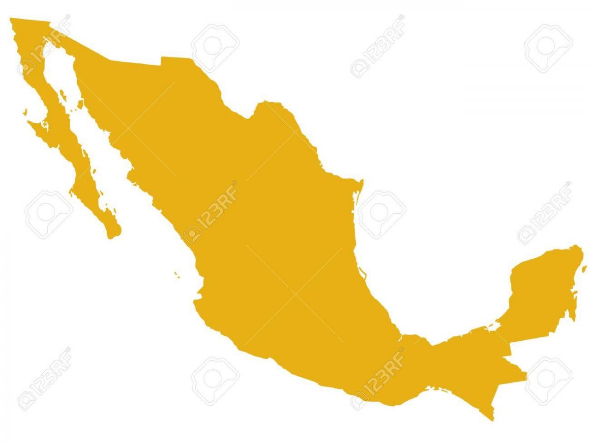 kartet av Mexico silhouette
