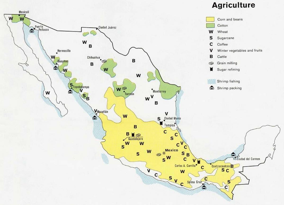 kartet av Mexico landbruk