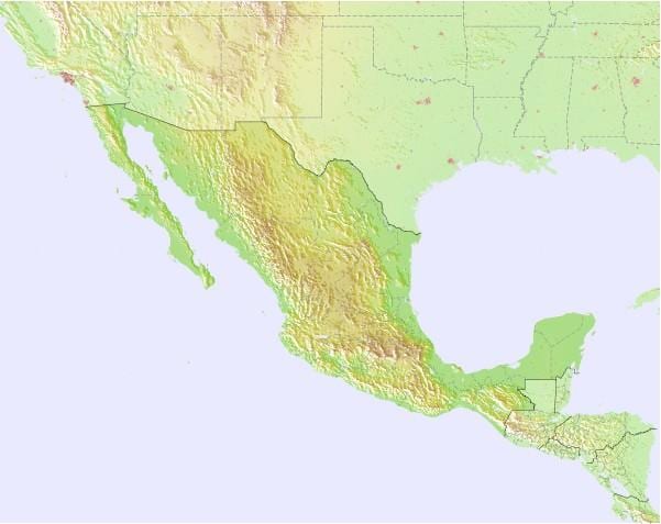 kartet av Mexico prognose