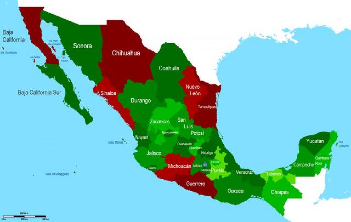 kartet av Mexico sikkerhet
