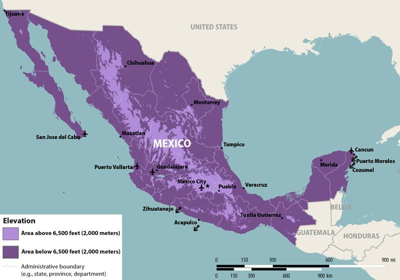 kartet av Mexico zika