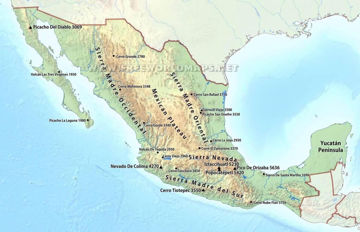 kart over Mexico-ørkenen