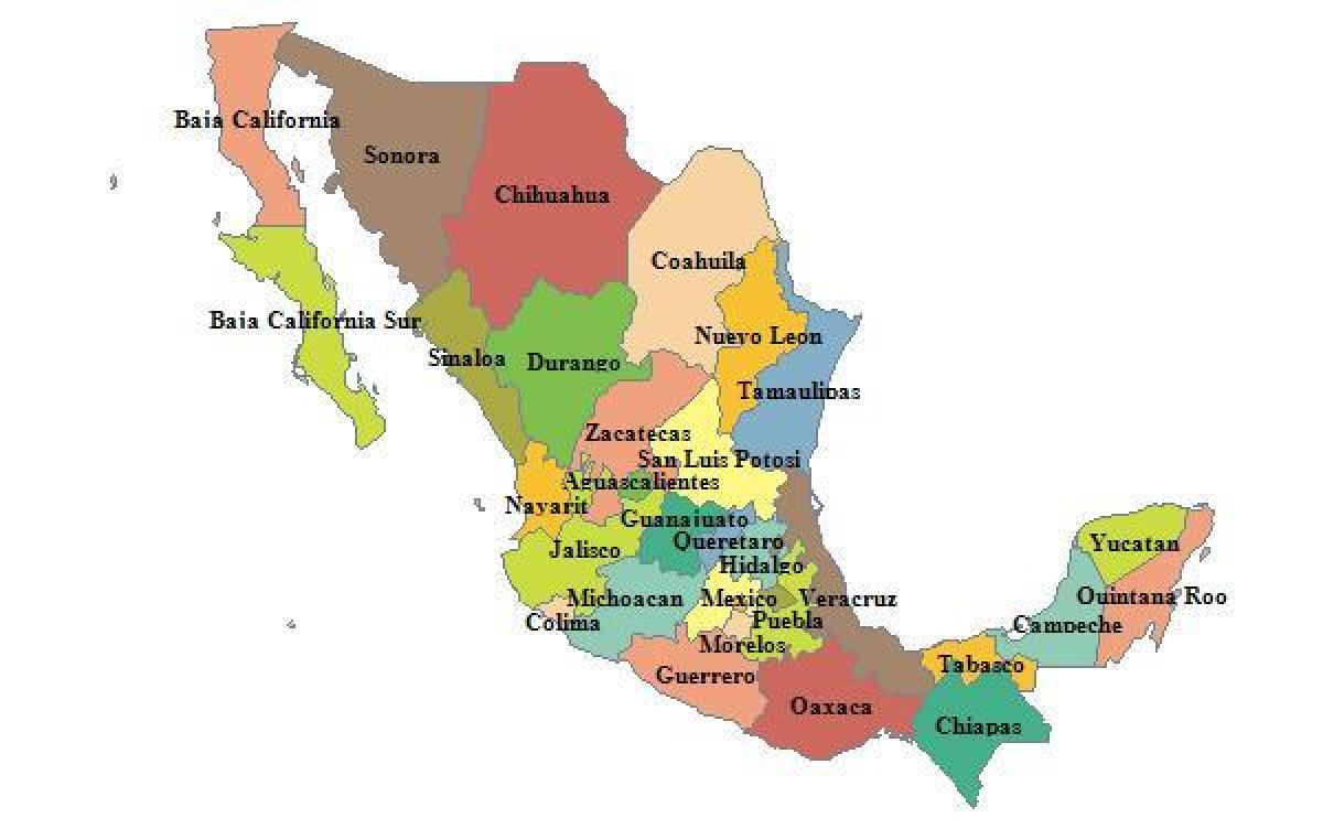 kartet av Mexico provinser