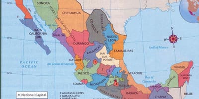 Aztec kartet av Mexico