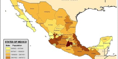 Mexico kart befolkning