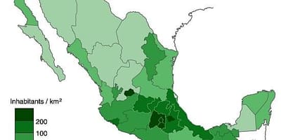 Befolkningstetthet kartet av Mexico