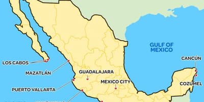Enkle kart over Mexico