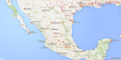 Flyplasser Mexico kart