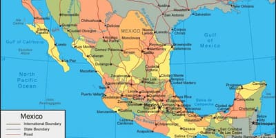 Vest-Mexico kart