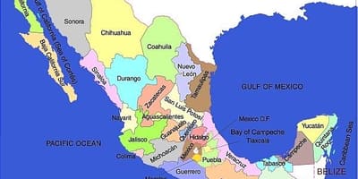 Kartet av Mexico usa
