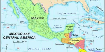 Kart Mexico og sentral-amerika