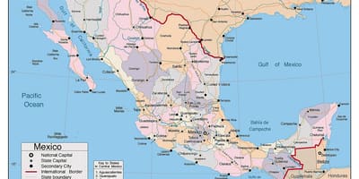 Mexico kart med store byene