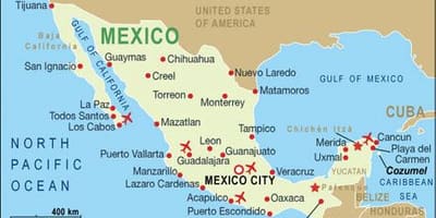 Kartet av Mexico land