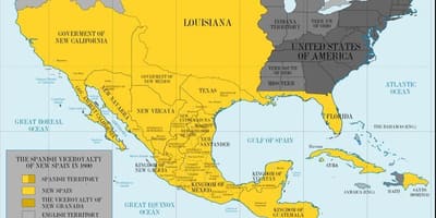 Kartet av Mexico 1800