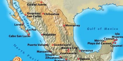 Mexico ferie destinasjoner kart