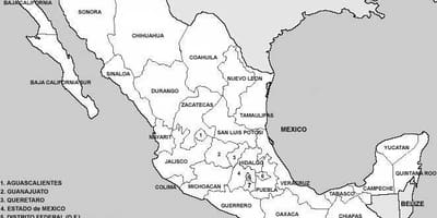 Kartet av Mexico fylker