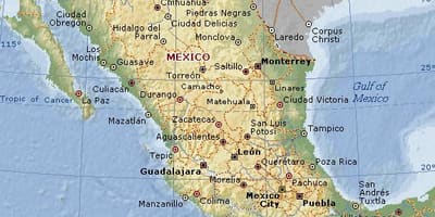 Geografi i Mexico kart