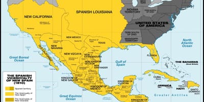 Kart over Mexico i 1800