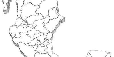 3d-kartet av Mexico