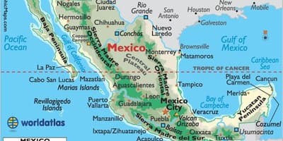 Mexico fjell kart