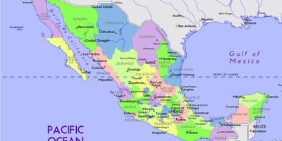 Mexico kart med kapital