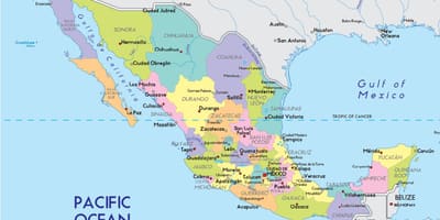 Byer i Mexico kart