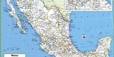 Kart over byer i Mexico