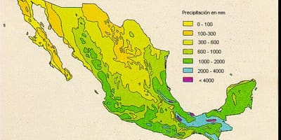 Kartet av Mexico nedbør