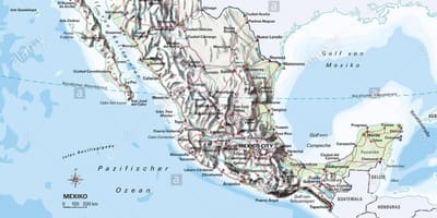 Kartet av Mexico havet