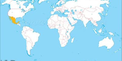 Mexico world map beliggenhet