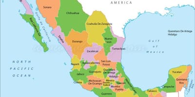 Politisk Mexico kart