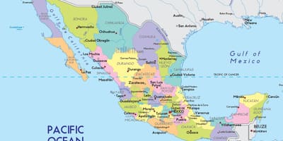 Regioner i Mexico kart