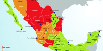 Mexico reise rådgivende kart