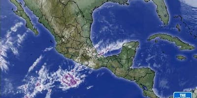 Satellite weather-kartet av Mexico