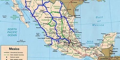 Kartet av Mexico transporter