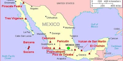 Kartet av Mexico volcano
