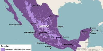 Kartet av Mexico zika