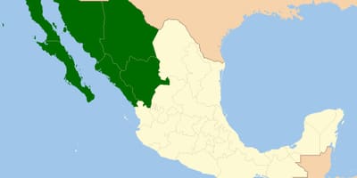Kart av nordvest-Mexico
